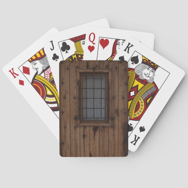 Old Brown Knotty Wooden Door Playing Cards (Back)