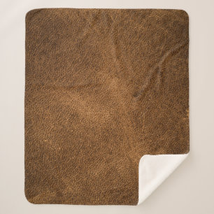 Old Brown Leather: Textured Background Sherpa Blanket