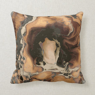 Old Brown Marble texture Liquid paint art Cushion