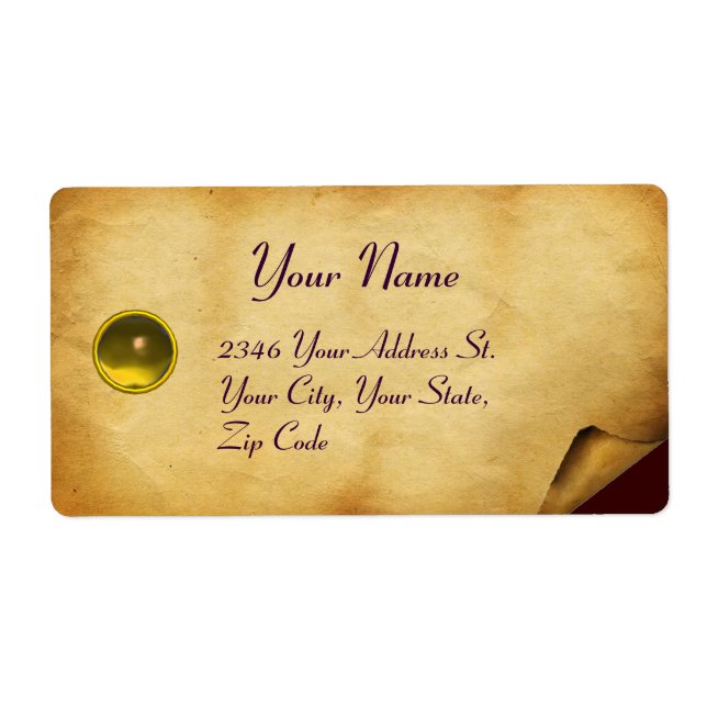 OLD BROWN PARCHMENT,GEM STONE (Front)