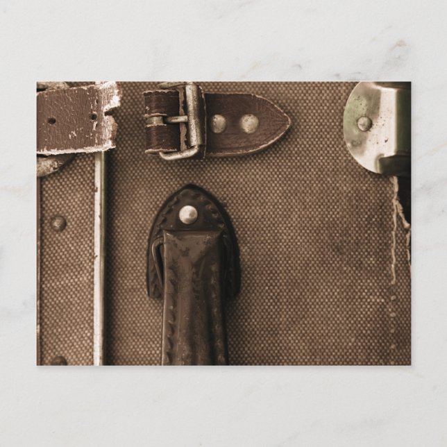 Old Brown Suitcase Postcard (Front)