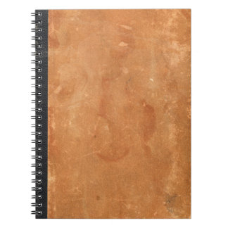 Old brown vintage leather and paper book cover