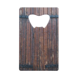 Old Brown Wood Doors With Black Iron Supports