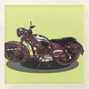 Old BSA Motorbike Glass Coaster