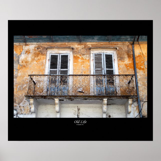 Old building balconies, Limassol, Cyprus poster (Front)