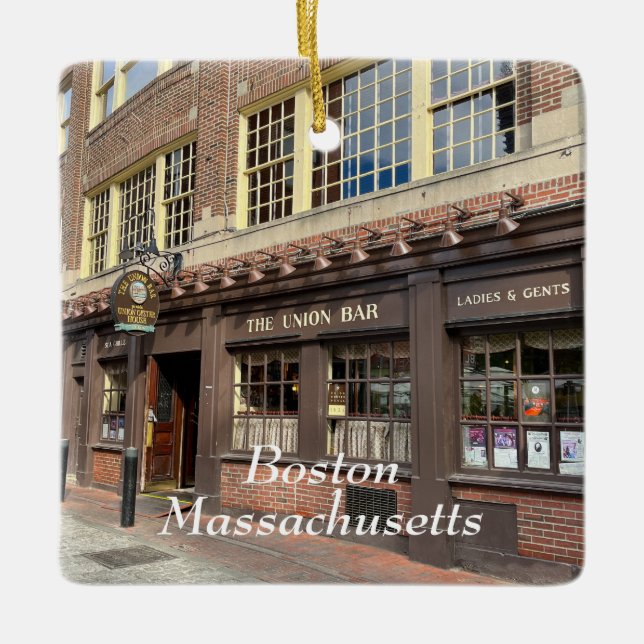 Old building in Boston Massachusetts Ceramic Ornament (Front)