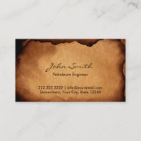 Old Burned Paper Petroleum Engineer