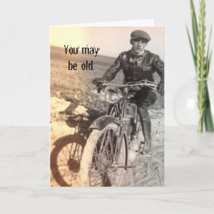 Old But Good Vintage Motorcycle Birthday Card