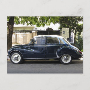 Old but very well kept Audi car. Postcard