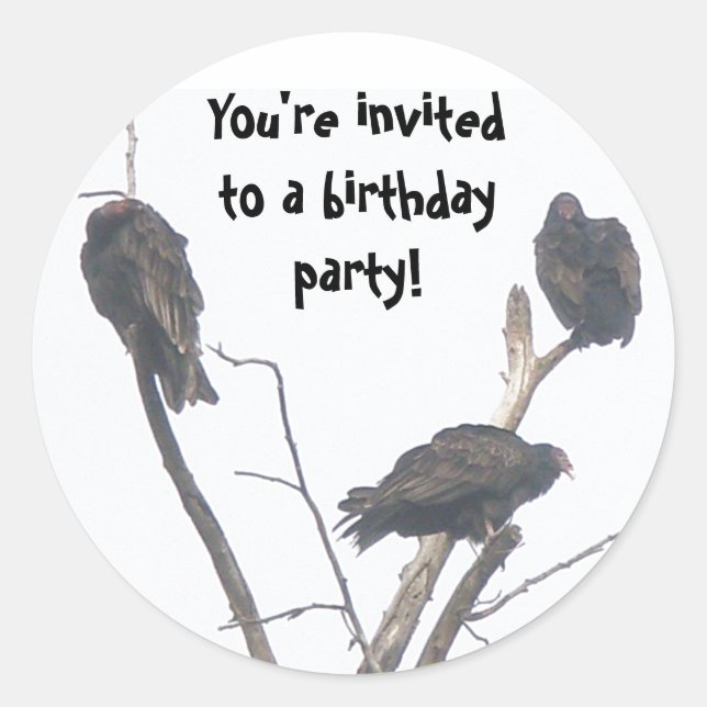 Old Buzzards Party Invitation Stickers (Front)