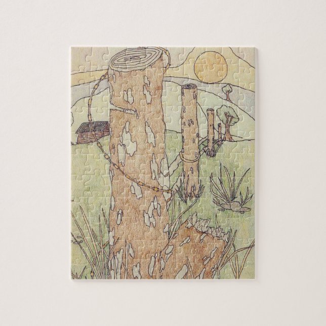 Old Cabin and Fence Jigsaw Puzzle (Vertical)