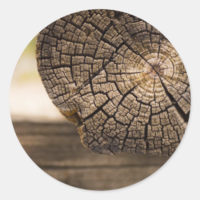 Old Cabin Wood Textures Classic Round Sticker (Front)