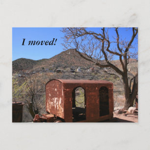 Old Caboose in the Wild West Announcement Postcard