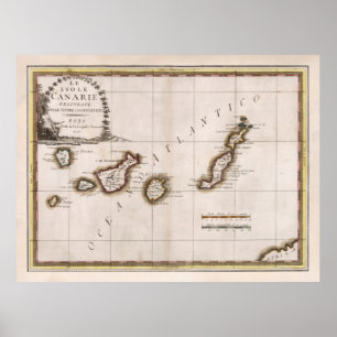 Old Canary Islands Map (1798)  Poster