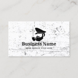Old Captain Logo Vintage Grunge Business Card
