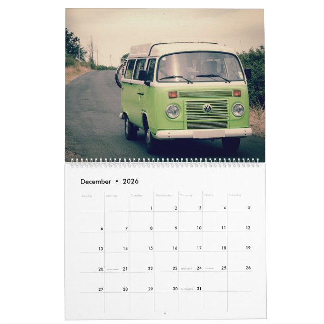 Old Car Calendar (Dec 2026)