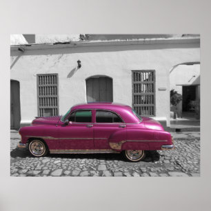 Old car in Trinidad, Cuba Poster