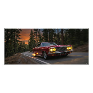 Old car on the road  photo print