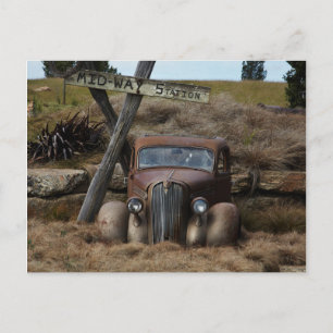 Old car postcard