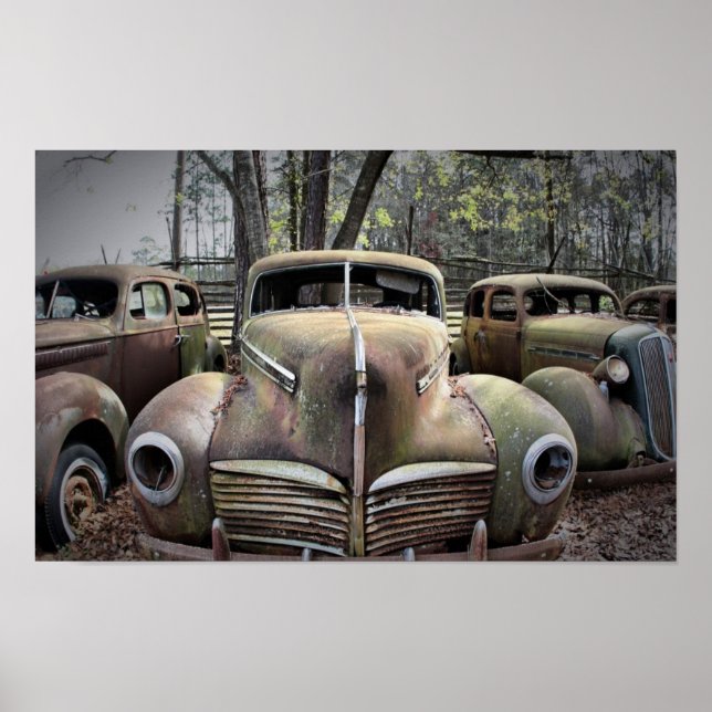 Old Cars in HDR photography Poster (Front)