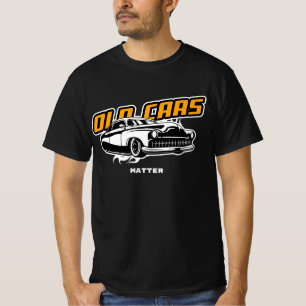 Old Cars Matter Funny Low Rider Graphic White Gold T-Shirt