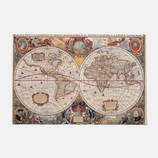Old Cartographic Map Doormat (Front)