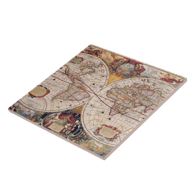 Old Cartographic Map Tile (Side)