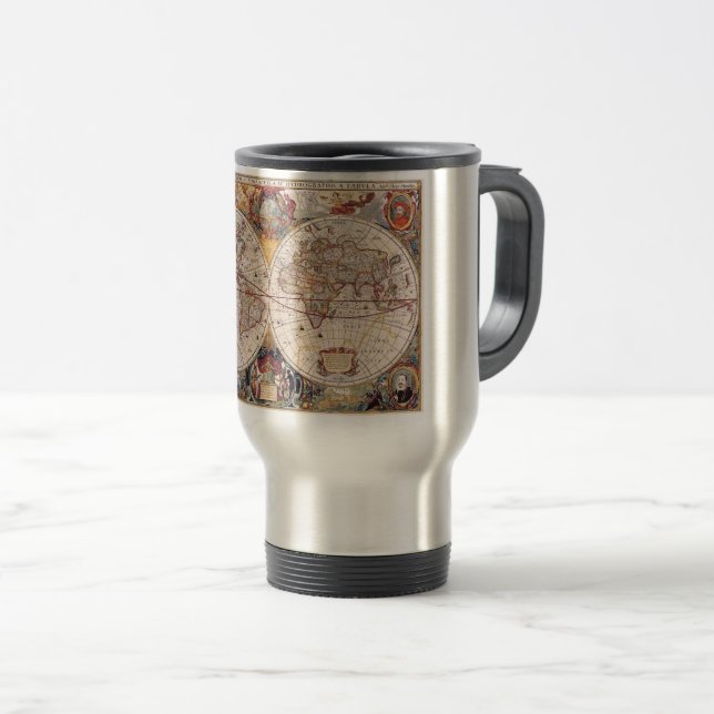 Old Cartographic Map Travel Mug (Front Right)