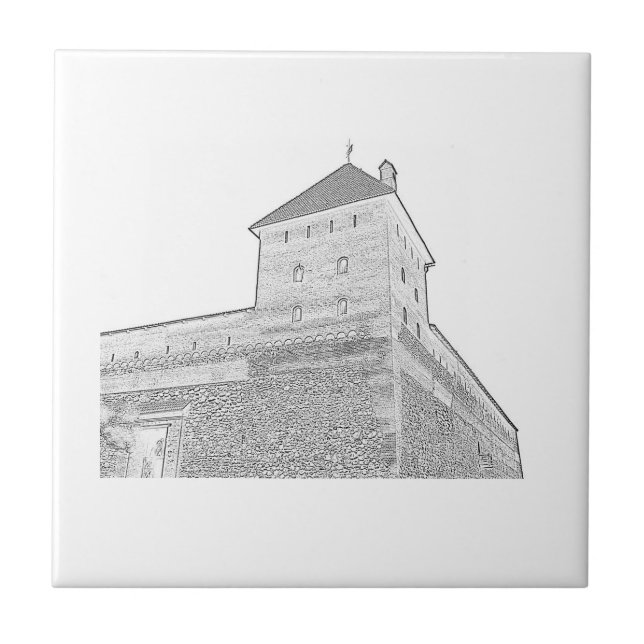 Old Castle Architecture Sketch Tile (Front)