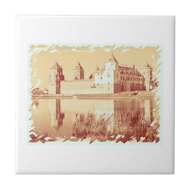 Old Castle Architecture Sketch Tile (Front)