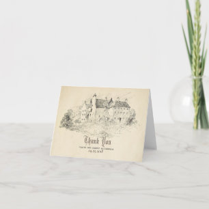 Old Castle Fairy Tale Wedding Thank You Card