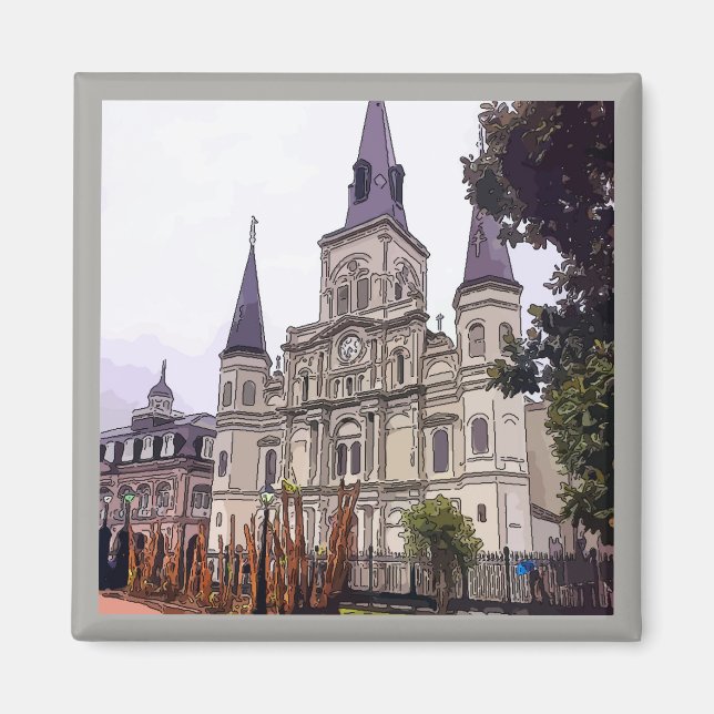 Old Cathedral at JackSon Square Magnet (Front)