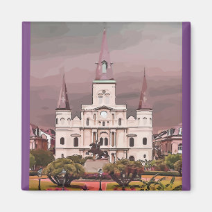Old Cathedral at New Orleans French Quarter Magnet