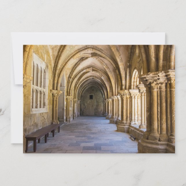 Old Cathedral Cloister Hallway Thank You Card (Front)