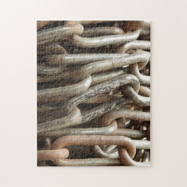 Old Chain Photo Puzzle with Gift Box (Vertical)