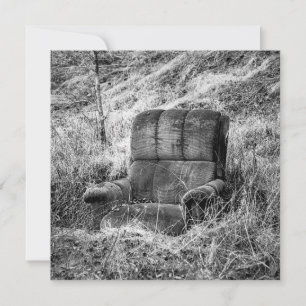Old chair photo in black and white holiday card