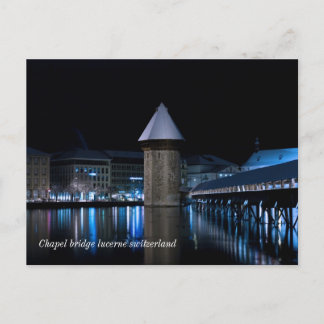 Old chapel bridge lucerne postcard
