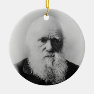 Old Charles Darwin 2 Atheist Atom Round Ornament