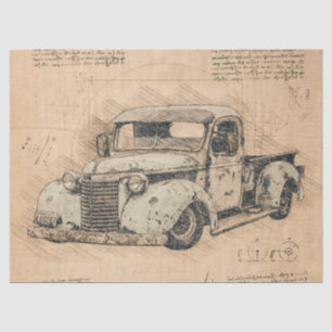 Old Chevrolet Retro Classic Truck Decoupage Tissue Paper