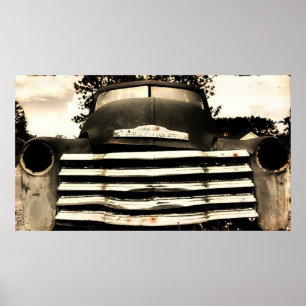 Old Chevy Farming Truck Poster