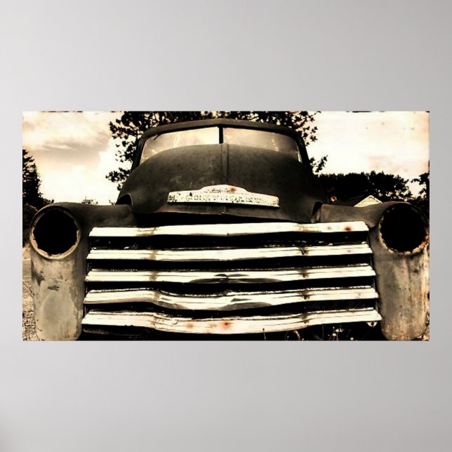 Old Chevy Farming Truck Poster (Front)