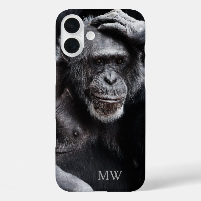 Old Chimpanzee custom monogram phone cases (Back)