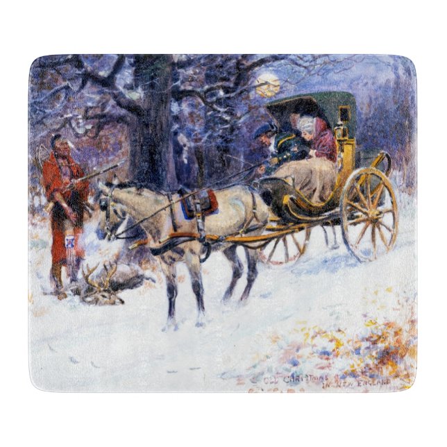 Old Christmas in New England (by Charles Russell) Cutting Board (Front)