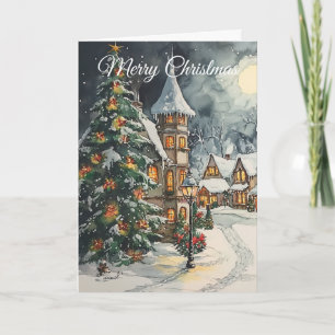 Old Christmas vibes Scene Holiday Card