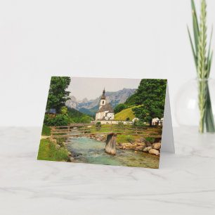Old Church and Bridge in Bavaria, Germany  Card