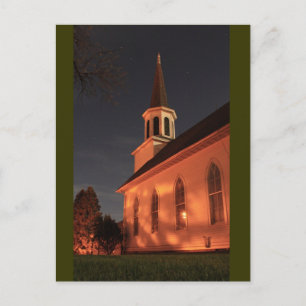 Old Church At Night Postcard