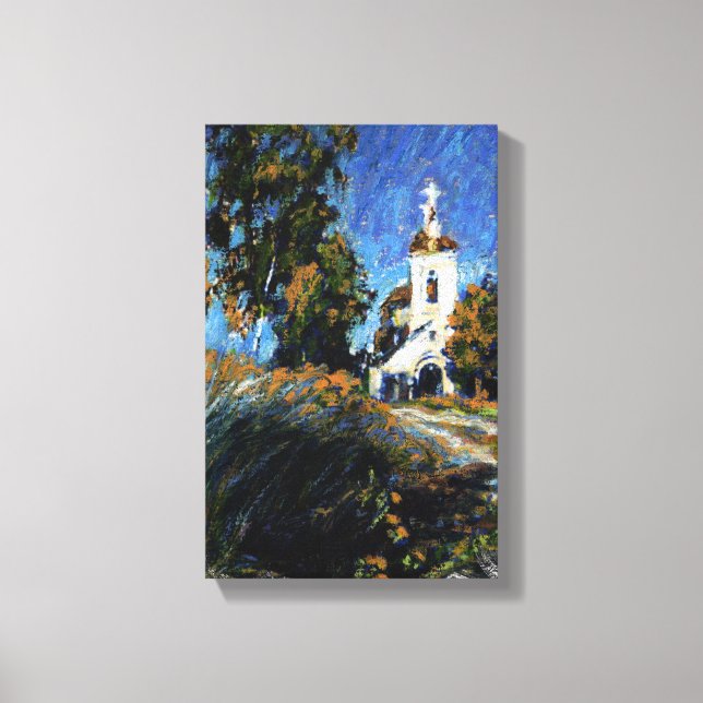 Old Church in Slotino Village, Near Moscow Canvas Print (Front)
