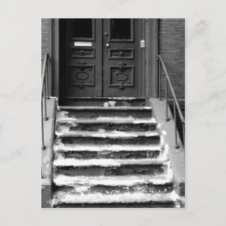 Old City Door and Staircase Worn Paint Stairs Postcard