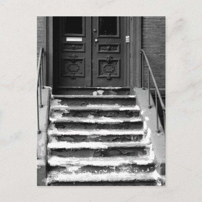 Old City Door and Staircase Worn Paint Stairs Postcard (Front)