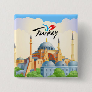Old city of Istanbul 15 Cm Square Badge